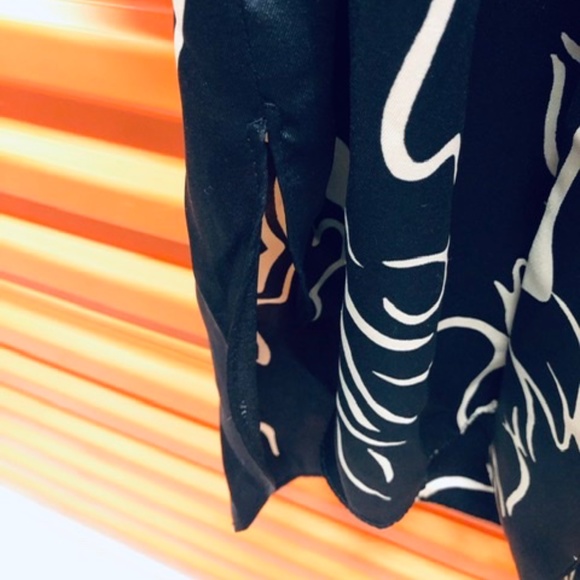 ZARA Satin Black Midi Dress w Print, Size S, New - Picture 6 of 9